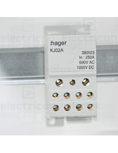 Bloc distribuție terminal, 1P, 250A, 1x95mm²+2x35mm²+5x16mm²+4x10 mm² lățime 45mm, Hager,  KJ02A 2