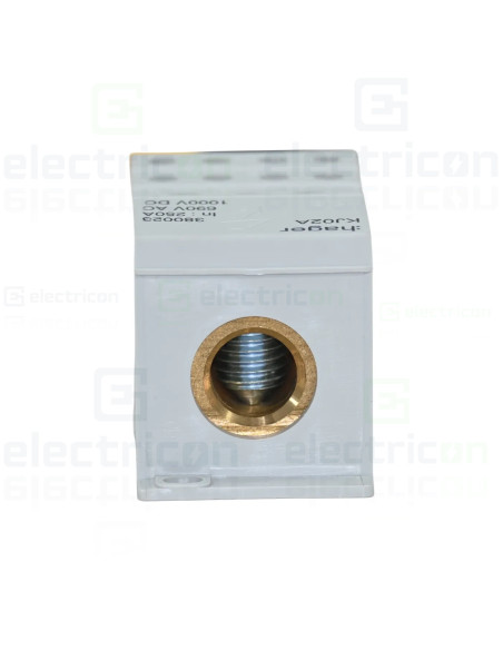 Bloc distribuție terminal, 1P, 250A, 1x95mm²+2x35mm²+5x16mm²+4x10 mm² lățime 45mm, Hager,  KJ02A
