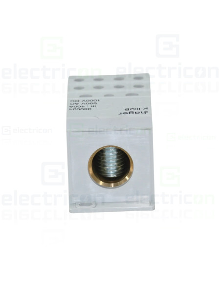 Bloc distribuție terminal, 1P, 400A, 1x185mm²+2x35mm²+5x16mm²+4x1,5-10 mm² lățime 45mm, Hager,  KJ02B