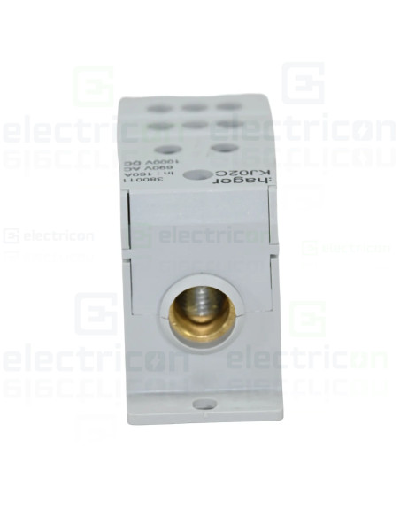 Bloc distribuție terminal, 1P, 160A, 1x70mm²+6x16mm² + 1 bară colectoare 16x5mm, lățime 35mm, Hager, KJ02C