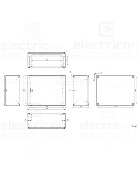 Dulap metalic cu contrapanou și ușă, IP66, 400x500x210 mm, Schrack, WSA4050210