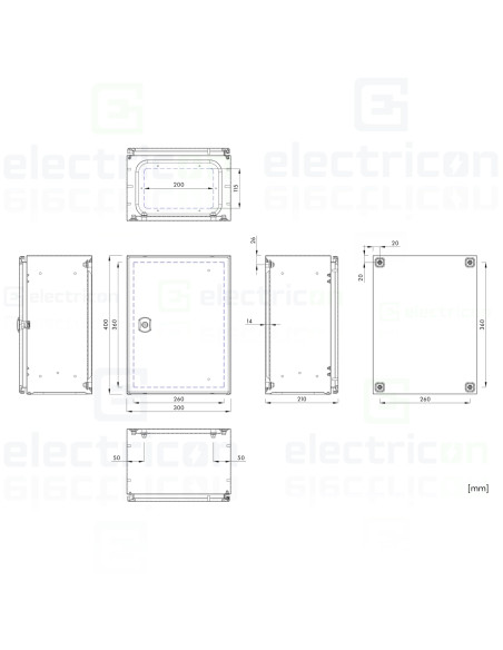 Dulap metalic cu contrapanou și ușă, IP66, 400x300x210 mm, Schrack, WSA4030210