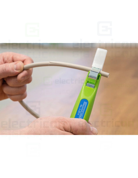 Cutit de dezizolat, 4- 28 H, cabluri cu lama tip carlig si capac de protectie Ø 4 - 28mm, Verde, Weicon, 10061991