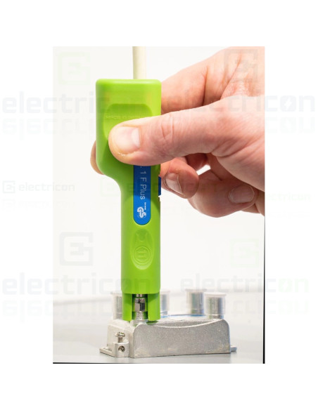 Unealta pentru inlaturarea mantalei si dezizolarea cablurilor coaxiale, inclusiv asistenta la dezrasucire, Verde, Weicon