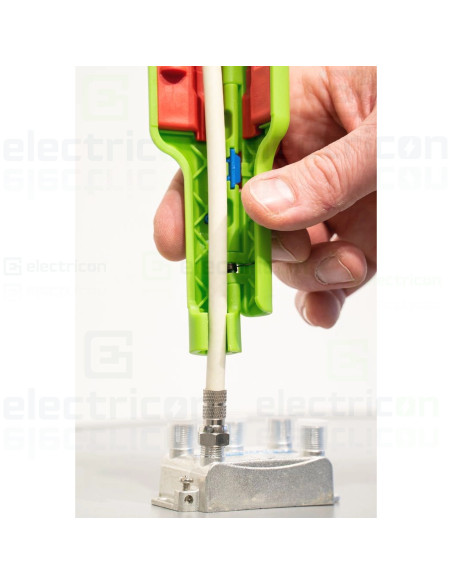 Unealta pentru inlaturarea mantalei si dezizolarea cablurilor coaxiale, inclusiv asistenta la dezrasucire, Verde, Weicon