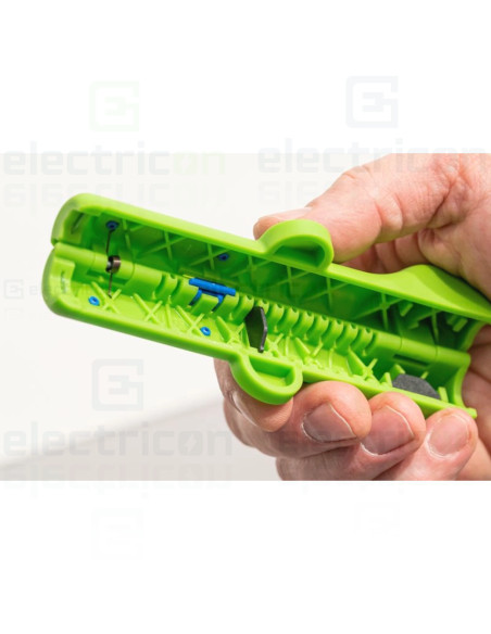 Unealta pentru inlaturarea mantalei si dezizolarea tuturor cablurilor rotunde uzuale, 6 - 13 mm, Verde, Weicon
