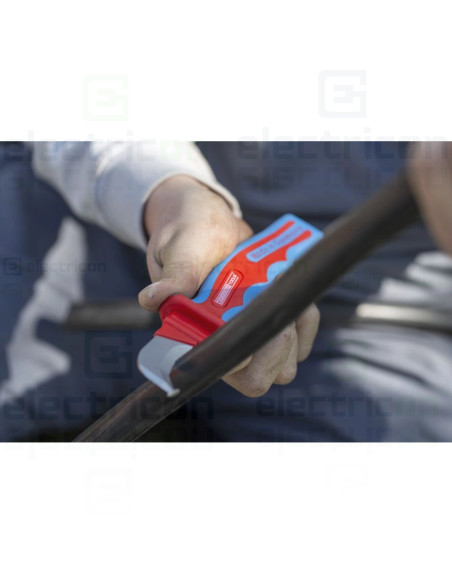 Cutit dezizolat H.D. 1000, cu maner bicomponent si capac protector inclusiv, pentru lucru sub tensiune, pana la 1000V, Weicon