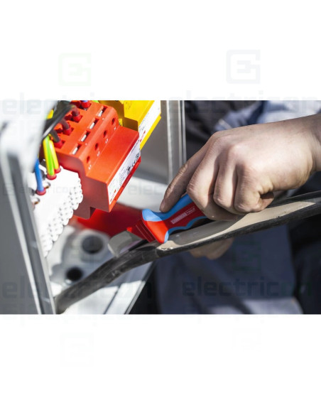 Cutit dezizolat H.D. 1000, cu maner bicomponent si capac protector inclusiv, pentru lucru sub tensiune, pana la 1000V, Weicon