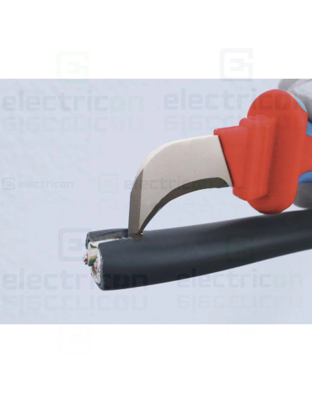 Cutit dezizolat H.D. 1000, cu maner bicomponent si capac protector inclusiv, pentru lucru sub tensiune, pana la 1000V, Weicon