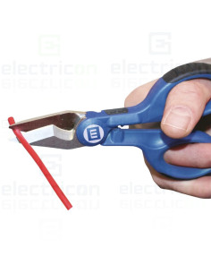 Foarfeca de cabluri nr.35, cu maner bicomponent pentru siguranta sporita, cu functie de dezizolare si sertizare, Weicon