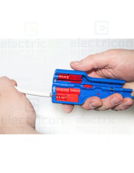 Dezizolator coaxial pentru inlaturarea mantalei si dezizolare, inclusiv cu asistenta la dezrasucire, Coax Nr. 1F Plus, Weicon