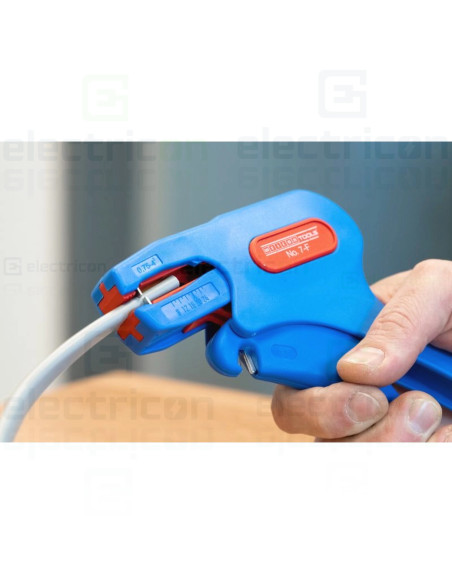 Clește de dezizolare pentru inlaturarea mantalei si dezizolarea cablurilor plate uzuale, 0,75 - 4,0 mm2, Gama Albastru, Weicon