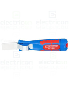Cutit dezizolat cablu, 4 - 28H, cu maner bicomponent cu lama tip carlig si capac de protectie, 4 - 28 mm, Gama Albastru, Weicon