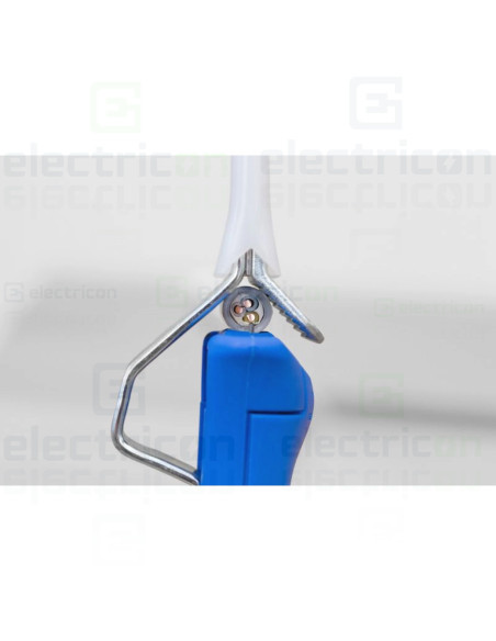 Cutit dezizolat cablu, 4 - 28H, cu maner bicomponent cu lama tip carlig si capac de protectie, 4 - 28 mm, Gama Albastru, Weicon