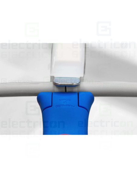 Cutit dezizolat cablu, 4 - 28H, cu maner bicomponent cu lama tip carlig si capac de protectie, 4 - 28 mm, Gama Albastru, Weicon