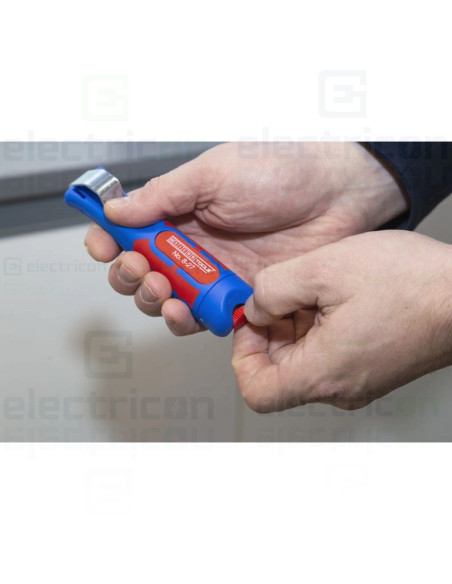 Cutit de dezizolat cablu, cu maner bicomponent, Ø 8 - 28 mm, Gama Albastru, nr 8 - 27, Weicon, 10006805