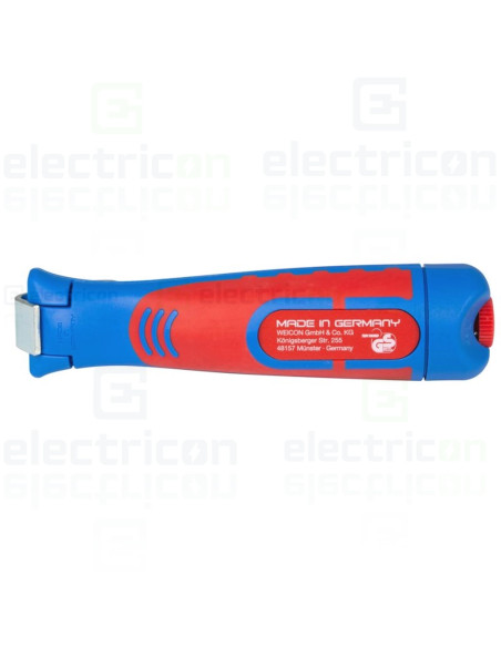 Cutit de dezizolat cablu, cu maner bicomponent, Ø 8 - 28 mm, Gama Albastru, nr 8 - 27, Weicon, 10006805