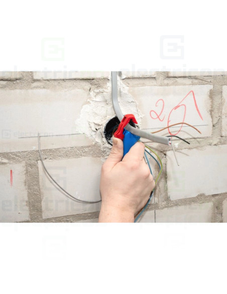 Dezizolator pentru cabluri plate (pana la 18 mm) si rotunde (diametrele intre 6 si 13 mm), Gama Albastru, Weicon, 10068090