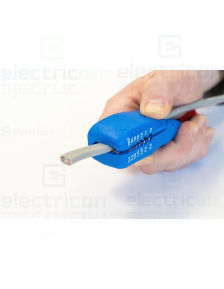 Dezizolator pentru cabluri plate (pana la 18 mm) si rotunde (diametrele intre 6 si 13 mm), Gama Albastru, Weicon, 10068090