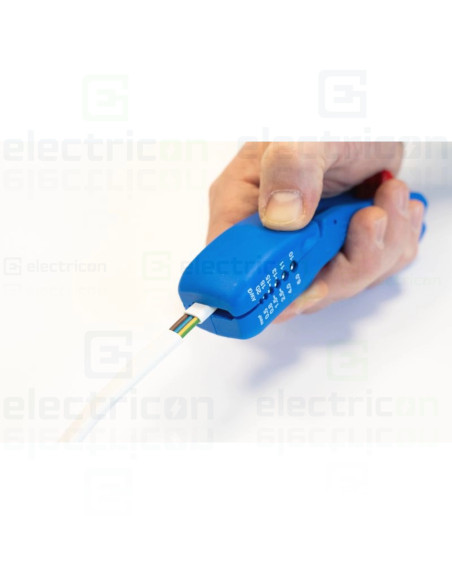Dezizolator pentru cabluri plate (pana la 18 mm) si rotunde (diametrele intre 6 si 13 mm), Gama Albastru, Weicon, 10068090