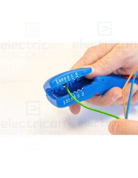 Dezizolator pentru cabluri plate (pana la 18 mm) si rotunde (diametrele intre 6 si 13 mm), Gama Albastru, Weicon, 10068090