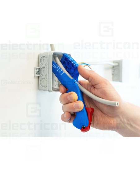 Dezizolator pentru cabluri plate (pana la 18 mm) si rotunde (diametrele intre 6 si 13 mm), Gama Albastru, Weicon, 10068090