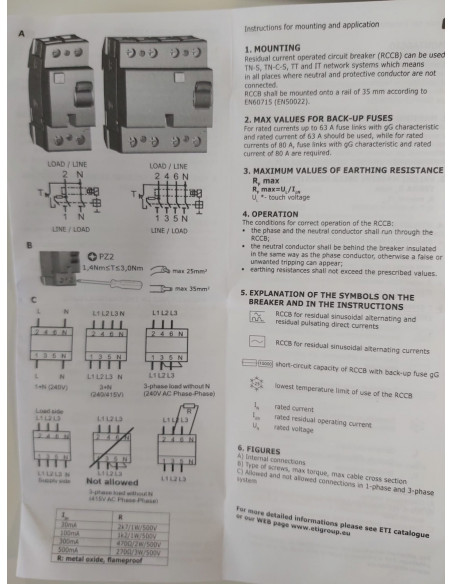 Intrerupator diferential 4P 63A, 30mA, tip A