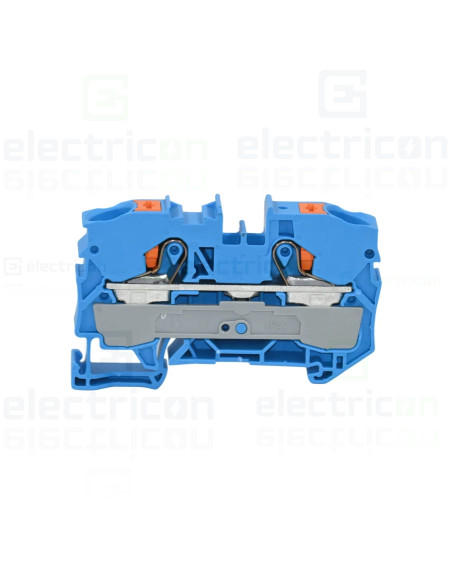 Clema șir, de trecere, 2 conexiuni, 10 mm²,albastru, CAGE CLAMP, Wago, 2210-1204