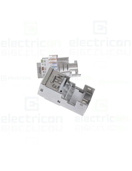Conector RJ45, Universal, Cat6a, 10Gbps Ethernet (IEEE 802.3an), 180°, Hager, VZ314RJ