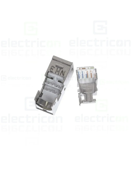 Conector RJ45, Universal, Cat6a, 10Gbps Ethernet (IEEE 802.3an), 180°, Hager, VZ314RJ