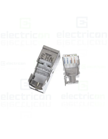 Conector RJ45, Universal, Cat6a, 10Gbps Ethernet (IEEE 802.3an), 180°, Hager, VZ314RJ