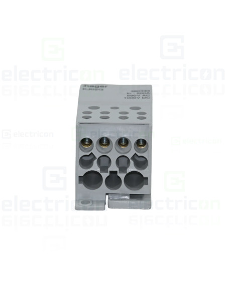 Bloc distributie terminal, 1P, 500A, 2x35mm2 + 5x16mm2 + 4x10mm2 + bara colectoare din cupru de 24x6mm, Hager, KJ02G