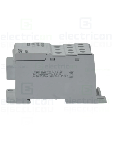 Bloc distributie terminal, 1P, 500A, 2x35mm2 + 5x16mm2 + 4x10mm2 + bara colectoare din cupru de 24x6mm, Hager, KJ02G